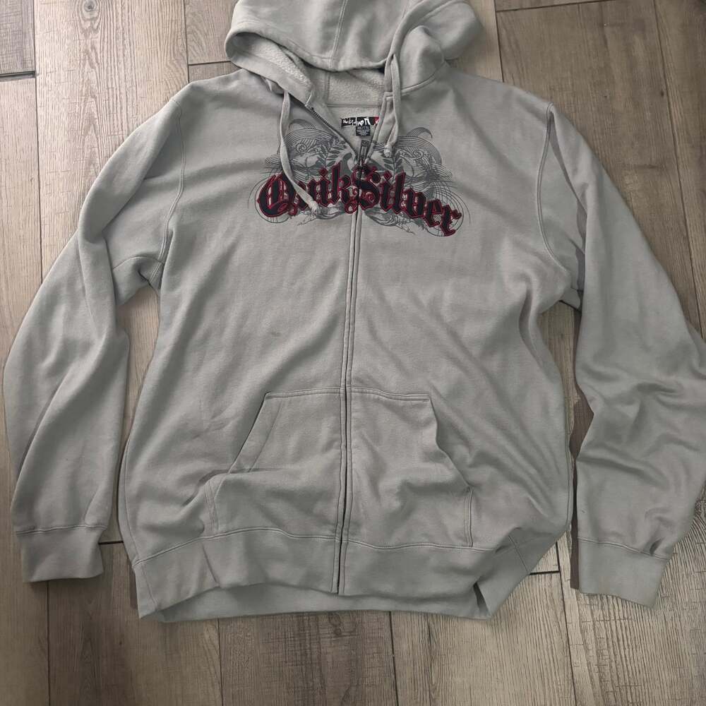 Quiksilver Gray Zip Up Hoodie